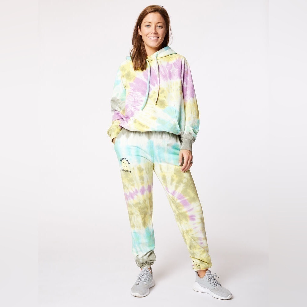 Year Of Ours Boyfriend Hoodie and Sweatpants in Black White Tie-Dye SET